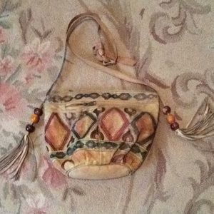 Hand painted leather bag